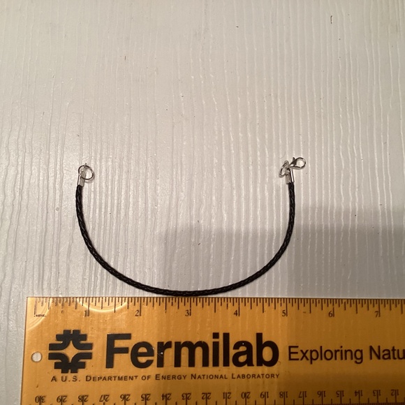 Black Braided Leather Cord Bracelet 9” - Picture 4 of 4